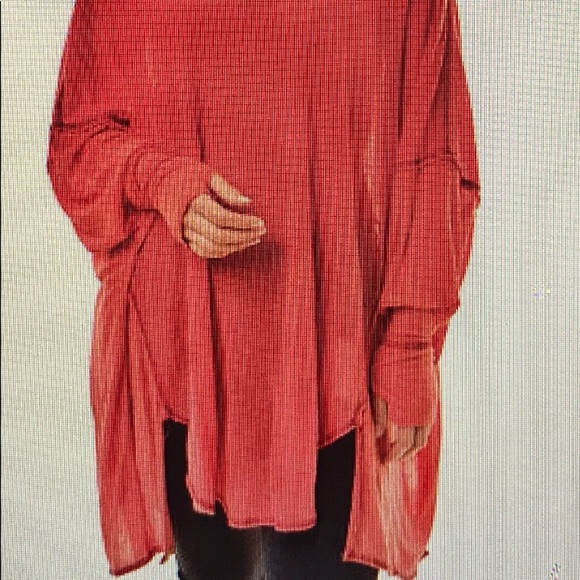 🌸Free People “Washed Red” Flowing Top - Picture 1 of 7